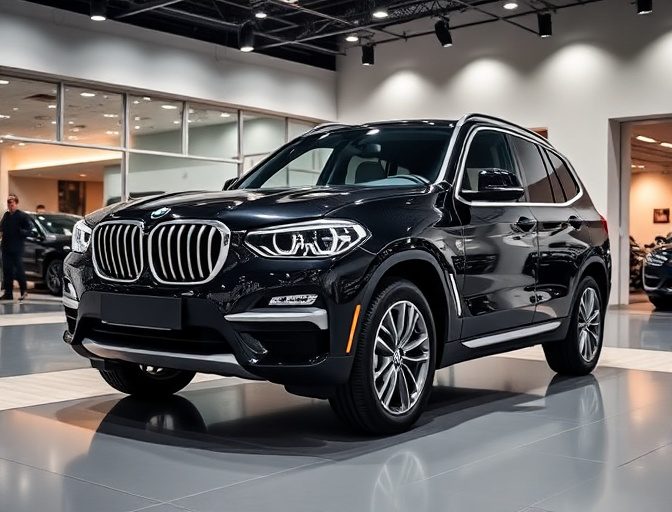 Luxury car on display